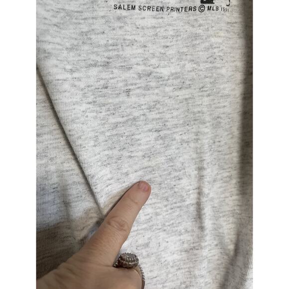 VTG New York Yankees T Shirt Big Logo MLB 1991 90s Salem Sportswear Double Cuff - Picture 8 of 9